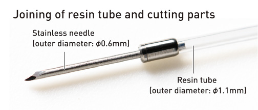 Joining of resin tube and cutting parts